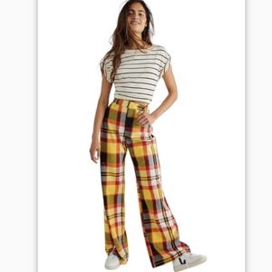 FREE PEOPLE jules wide leg plaid pants 6